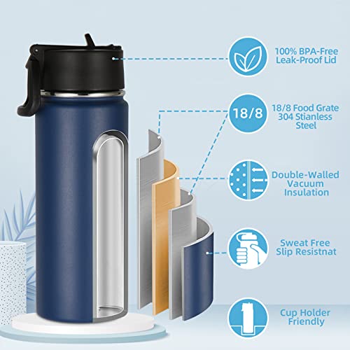 16 OZ Kids Water Bottle Bulk 4 Pack (4 Count)