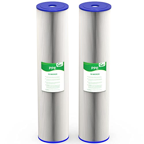 50 Micron 20 Inch Whole House Water Filter Cartridge (2 Count)