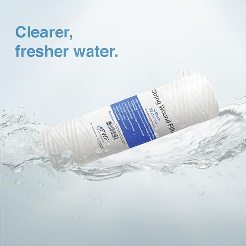 String Wound Sediment Water Filter Cartridge Standard 2.5x10" 10 Micron 25 Pack (25 Count)