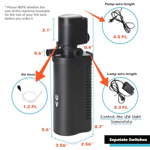 Aquarium Filter with 6W U