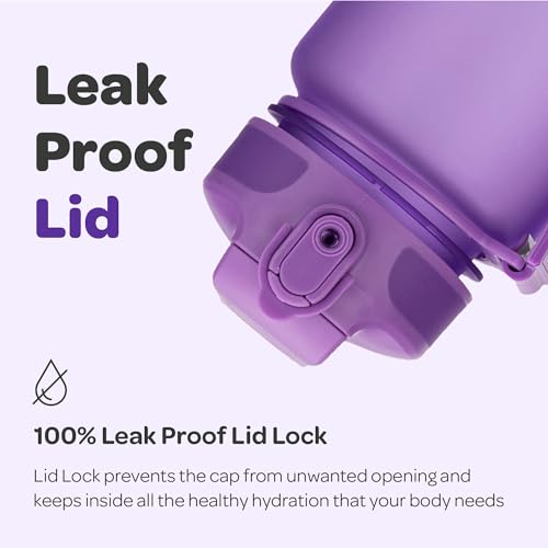 Motivational Water Bottle with Time Marker and Straw Lid 32 oz