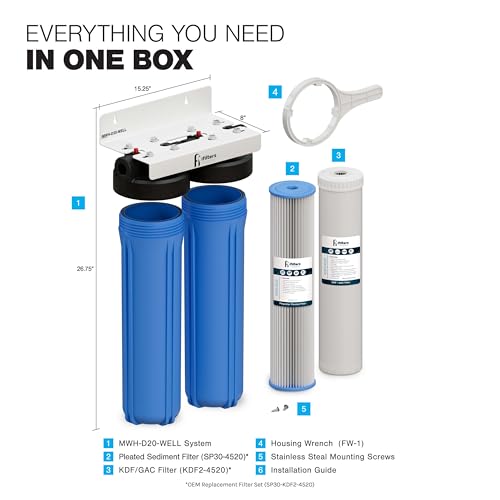 4.5 x 20 Sediment CTO Heavy Metals Well Water Filtration System
