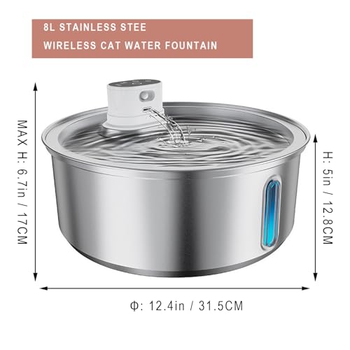 Wireless Cat Water Fountain Stainless Steel
