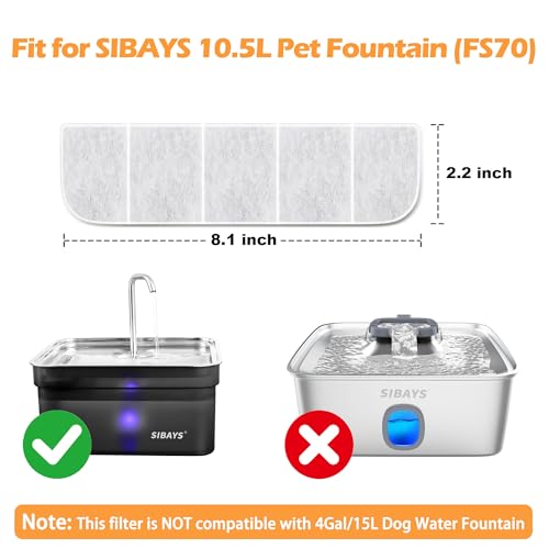 8 Pack Dog Water Fountain Filters Replacement for SIBAYS 355oz (8 Count)