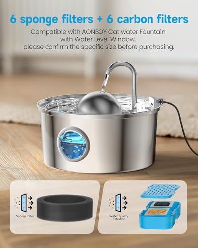 Cat Water Fountain with Water Level Window