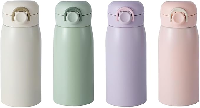 12 oz Mini Water Bottle Small Stainless Steel Thermoses - Insulated Vacuum, Leak Proof, Keeps Drinks Hot/Cold - Ideal for Coffee, beverage, Water - White