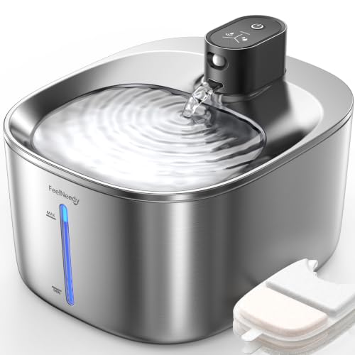 Wireless Cat Water Fountain Stainless Steel with Sensor