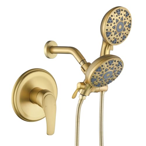 Shower Faucet Set Complete Shower Kit Dual Shower Head and Handheld 2 in 1 Combo Set Shower System Shower Trim Kit Combo Set Shower Fixtures