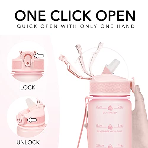Plastic Water Bottle With Straw & Time Marker