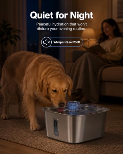2.1 Gallon Stainless Steel Dog Water Fountain for Large Dogs (386 Fl Oz)