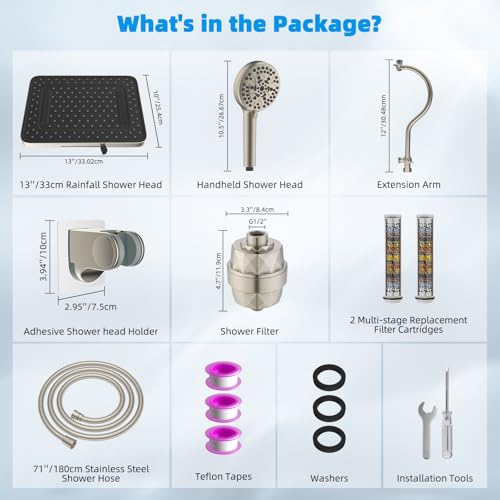 13'' Filtered Shower Head with 10