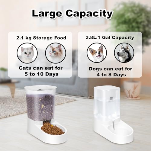 Dog Feeder Gravity Cat Feeder and Water Dispenser Set