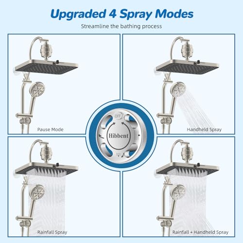 5 spray Dual Filtered Rainfall Shower Head with 10 Spray Handheld