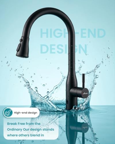Matte Black Kitchen Faucet Touchless with Sensor and Soap Dispenser