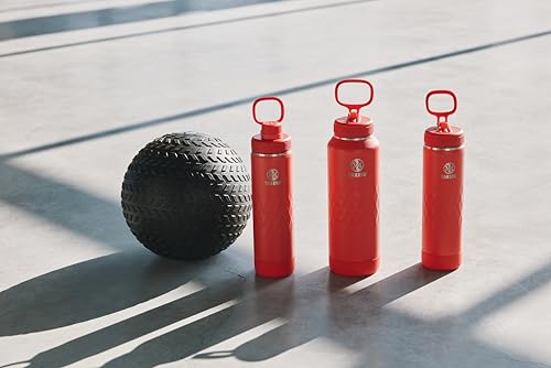 Sport Triple Insulated Water Bottle with Spout Lid and Ice Blocker