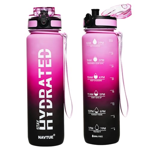 Water Bottle 32 oz Motivational Time Marker Tritan Bottle