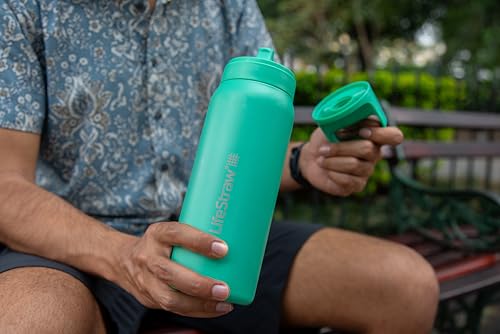 Go Series Insulated Stainless Steel Water Filter Bottle for Travel and Everyday Use Removes Bacteria