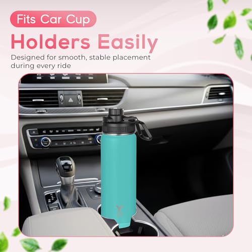 Y TOP 24 oz Insulated Water Bottle Leak Proof Spout Lid Fits in Car Cup Holder