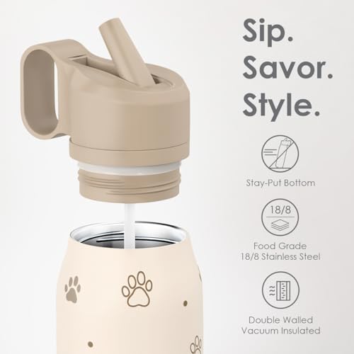 Dog Stainless Steel Water Bottle with Twist Lid 20oz