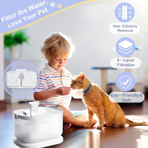 50 Packs for PETLIBRO Dockstream Cat Water Fountain Filters Replacement
