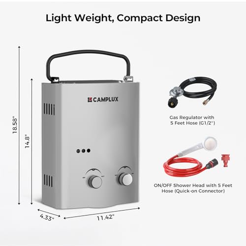 CAMPLUX 1.32 GPM Tankless Water Heater Portable