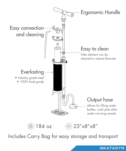 KFT Expedition Stainless Steel Hand Pump Water Filter