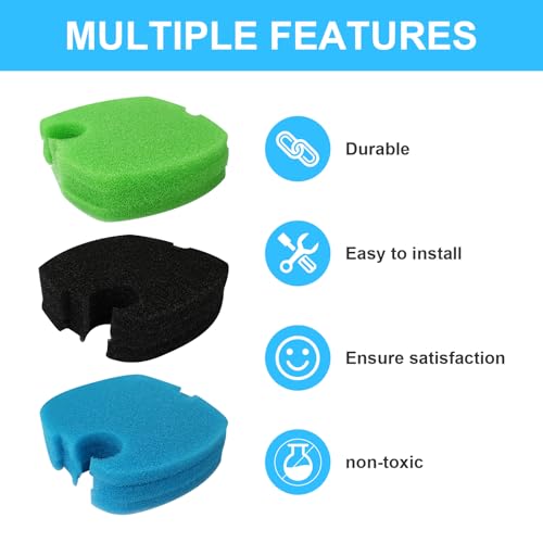 9 piece Aquarium Filter Pads Replacement bio Sponge Compatible with SUNSUN HW (9 Count)