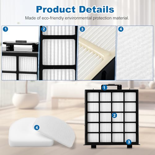 AZ4002 AZ4000 AZ4002W HEPA Filter Replacement Compatible with Shark POWERDETECT Upright Vacuum Cleaner and Shark Powered Lift (17 Count)