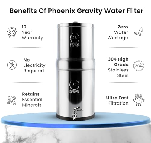 4.25G Water Filter with 2 Carbon Filters & Steel Spigot