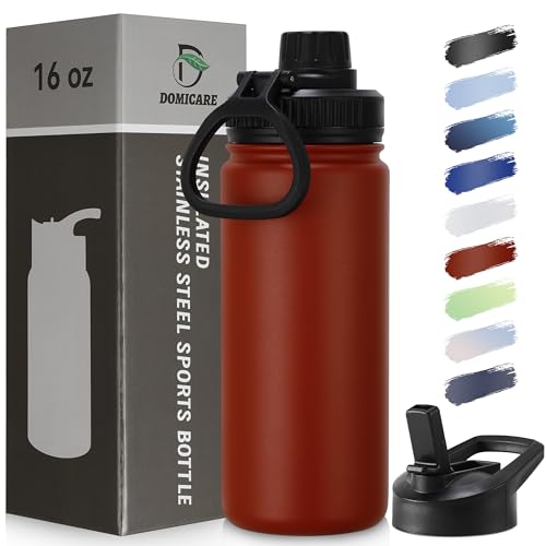 16 oz Kids Water Bottle for School Stainless Steel Double Wall Vacuum Insulated Water Bottle with Straw lids & Spout Lid