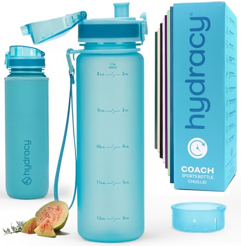 Motivational Water Bottle with Time Marker & Fruit Infuser 17 oz