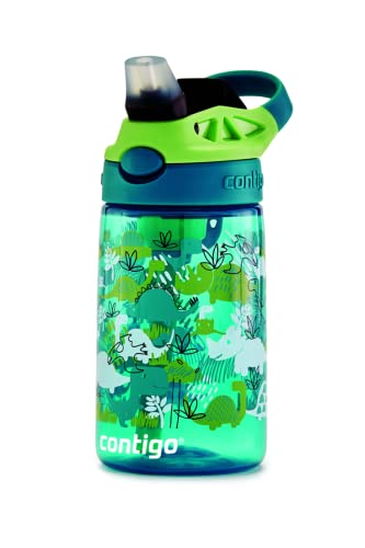 Kids Straw Water Bottle with AUTOSPOUT Lid 14oz. Dinos