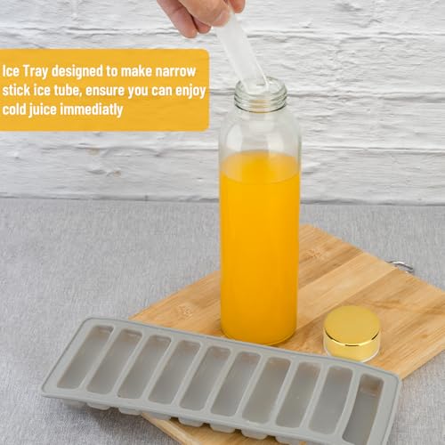 18 oz Glass Juice Bottles with Gold Lids (6 Count)