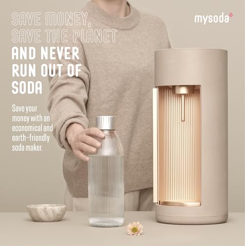 Glassy Sparkling Water Maker + 1L Glass & 1L Plastic Bottles