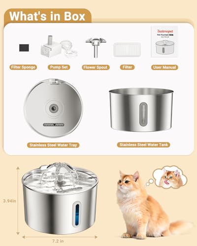 Cat Water Fountain Stainless Steel