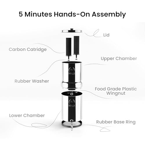 3.25G Water Filter System with Steel Stand & Carbon Filters