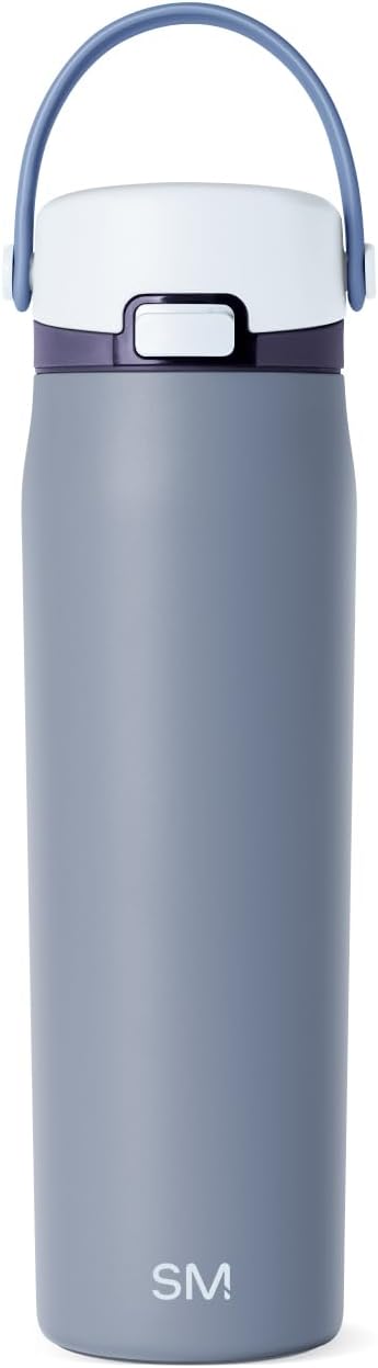 Simple Modern Mesa Sport Water Bottle with Covered Chug Lid | 24oz Cup Holder Friendly Insulated Stainless Steel Bottle for Gym, Sports and Travel | Costal Fog