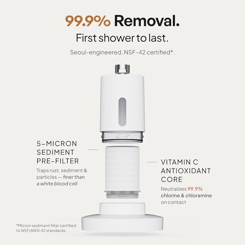 SecondShower Filtered Shower Head for Hard Water