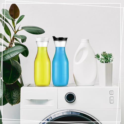 6 Pcs Plastic Water Carafe with Lid 32 Oz Clear (6 Count)