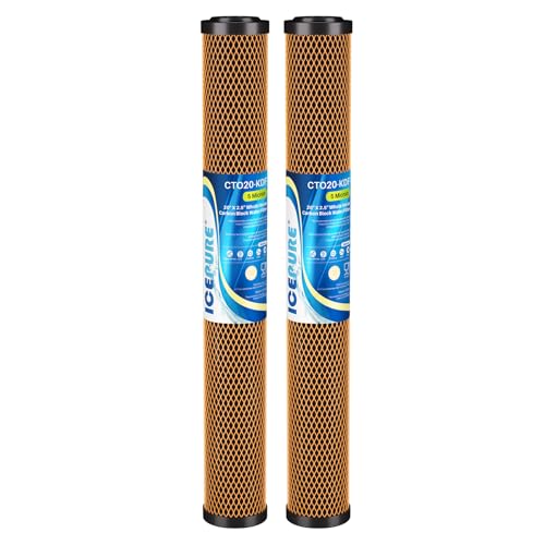 5 Micron 20" x 2.5" Whole House Activated Carbon and KDF Water Filter Cartridge (2 Count)
