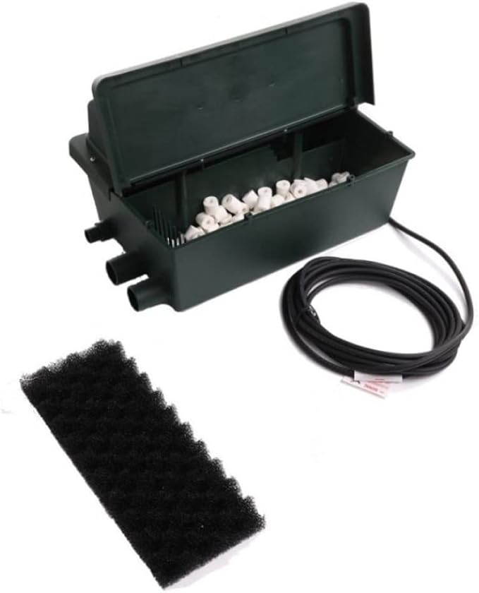 Fish Mate 500GUV Gravity Pond Filter - UV + Biological Filtration for Clearer Water, Ideal for Ponds up to 500 Gallons