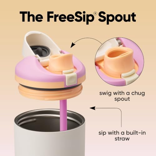 FreeSip Tumbler Insulated Stainless Steel Water Bottle with Built