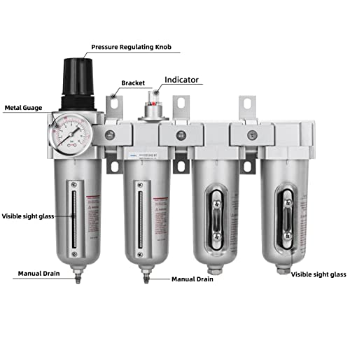 1 2" NPT Air Compressor Filter Dryer Regulator