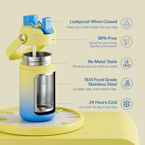Kids Insulated Water Bottle with Straw