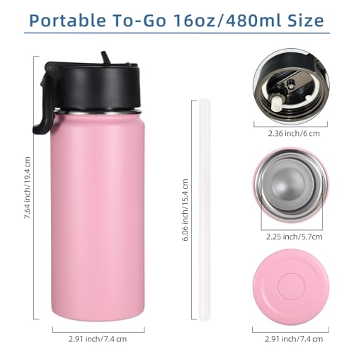 16 OZ Kids Water Bottle Bulk 4 Pack (4 Count)