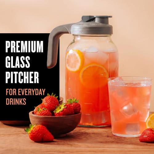 64 oz Mason Jar Glass Pitcher With Lid