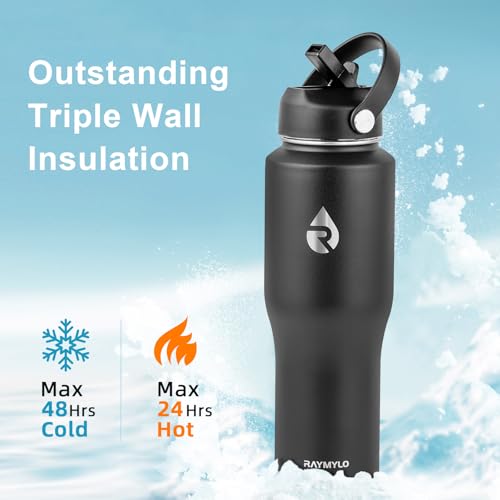 32 oz Insulated Water Bottle with Straw