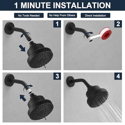 Matte Black Filtered Shower Head Shower Heads with Filter