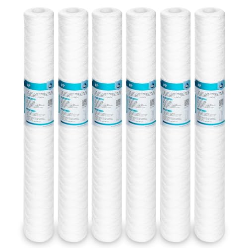 20 Micron 20"x2.5" String Wound Sediment Water Filter (6 Count)
