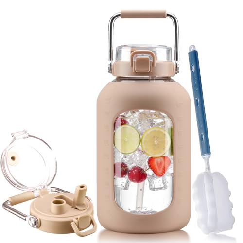 100 oz Glass Water Bottle with Straw